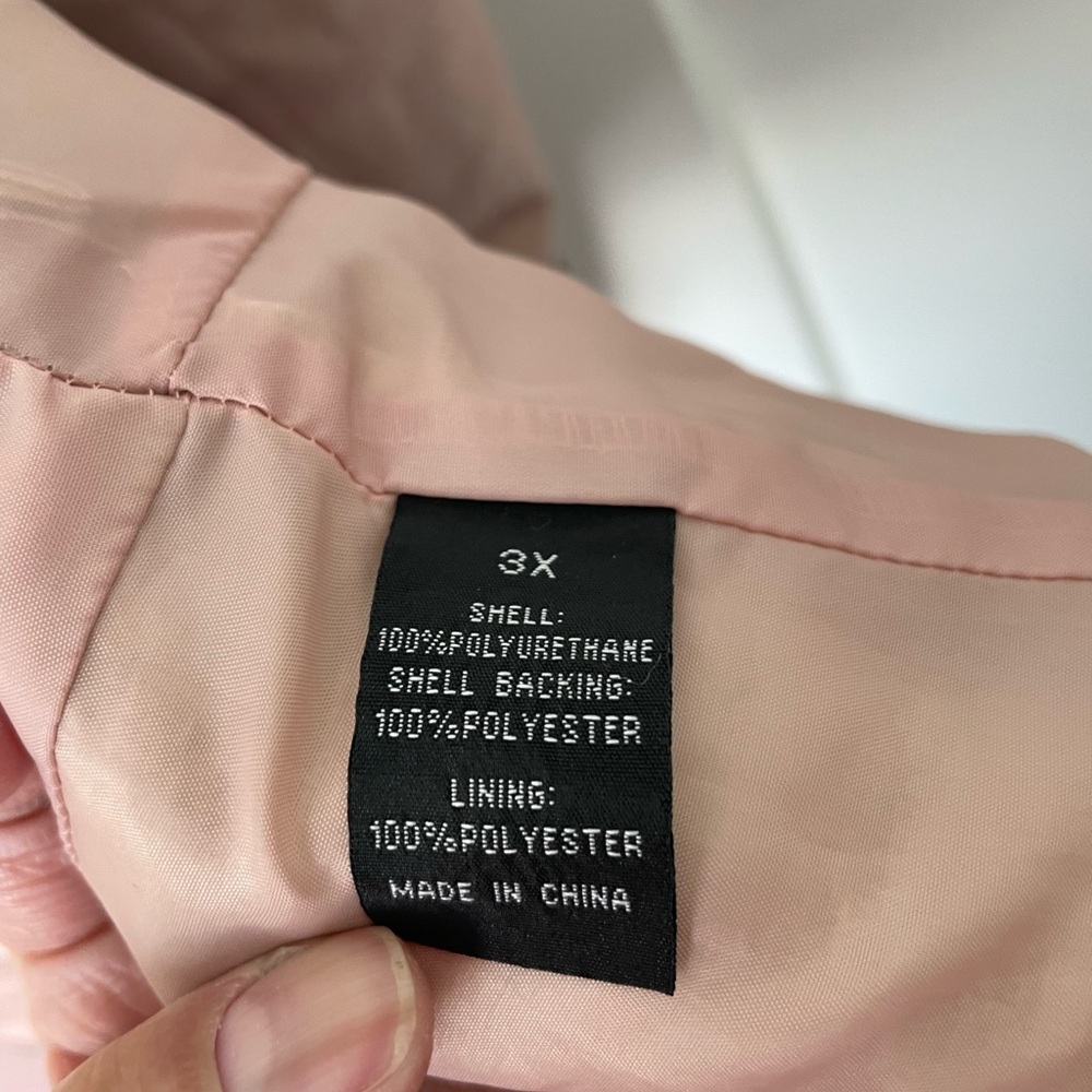 Baccini Blush Pink Vegan Leather Peplum Jacket 3x - Picture 7 of 13